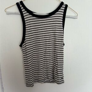 American Eagle black and white striped tank top